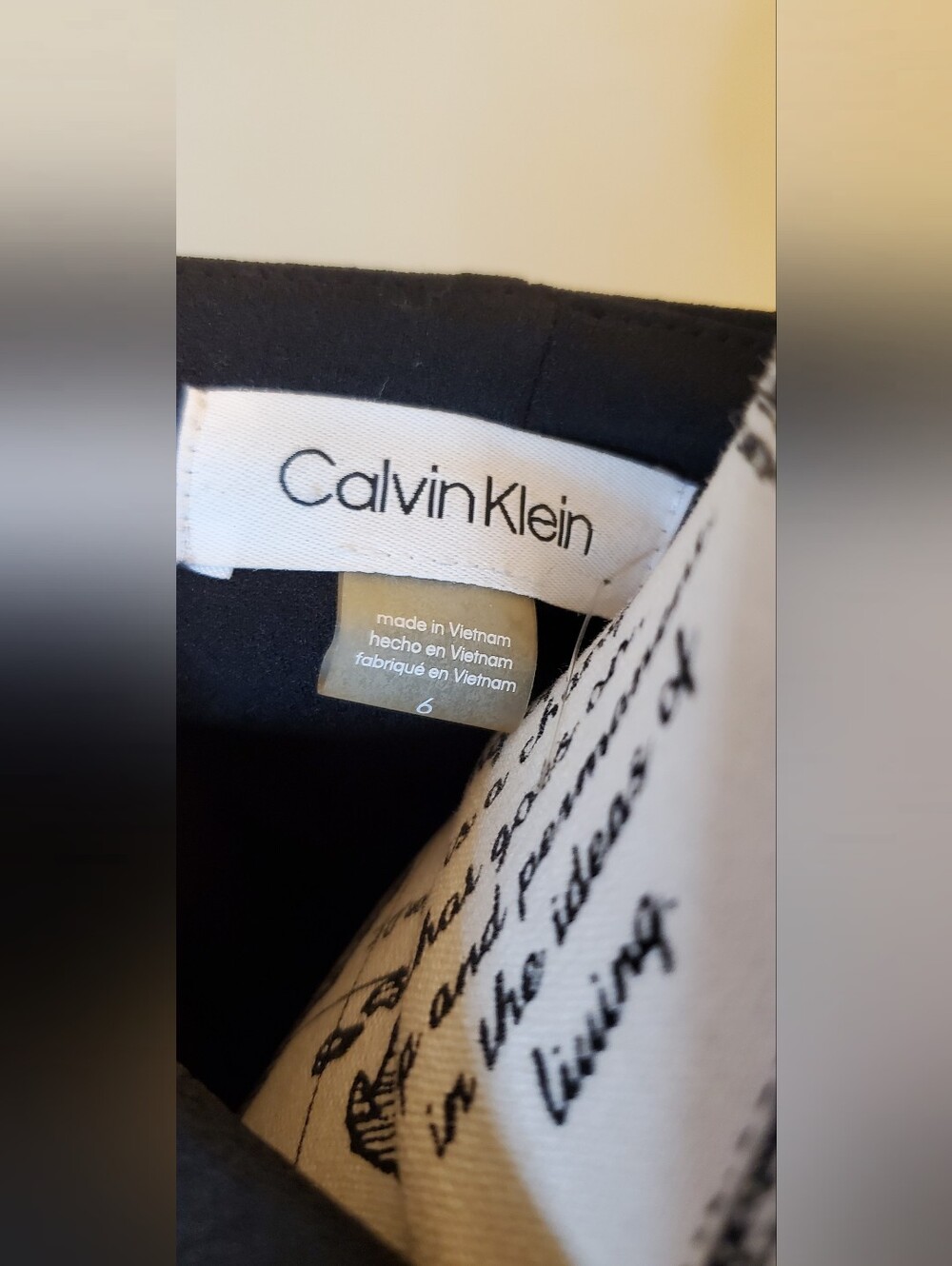 Calvin Klein Womens Size 6 Black Sheath Pencil Dress Belted Gold Zip Career Offi - Picture 7 of 8